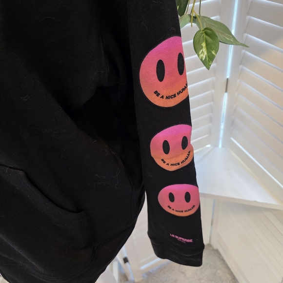 Le Superbe Black Hoodie with Pink Accents 1338 - Picture 3 of 8